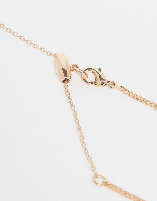 Reclaimed Vintage - Collier unisexe à 2 rangs avec pierre - Doré, 3 de 3