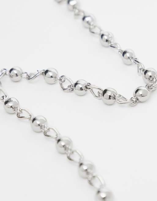 Reclaimed Vintage - Collier unisexe à chaîne et boules - Argenté, 2 de 3