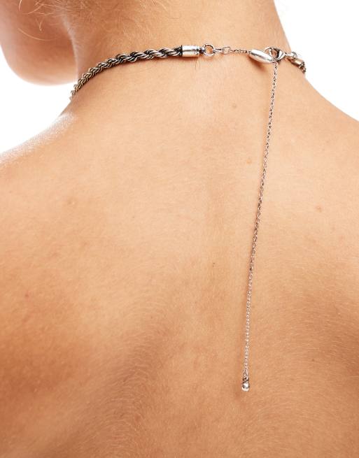 Reclaimed Vintage - Collier unisexe audacieux en argent poli, 3 de 4