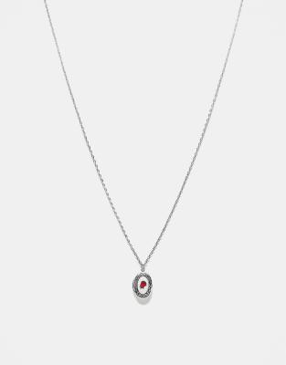 Reclaimed Vintage - Collier unisexe avec médaillon orné d'une rose - Argenté