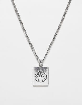 Collier Vintage Delfa En Soie Avec Pendentif Métal Argenté - Bleu - Occasion Très Bon état