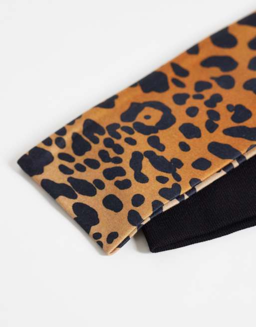 Reclaimed Vintage - Confezione da 2 cerchietti con stampa leopardata, 2 di 3