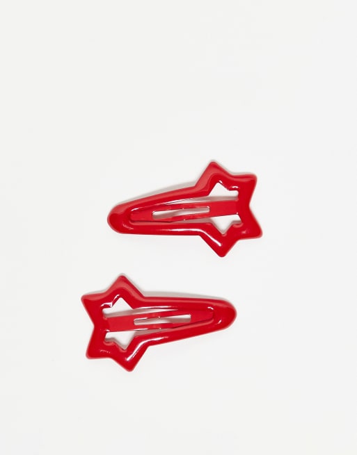 Reclaimed Vintage - Confezione da 2 clip a stella rosse