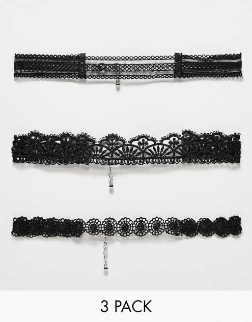 Reclaimed Vintage - Confezione di collarini in pizzo 