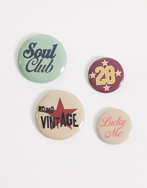 Reclaimed Vintage - Confezione multipack di spille unisex