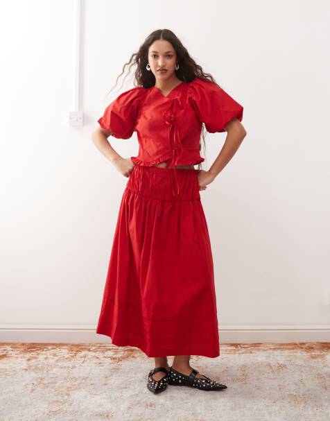 Reclaimed Vintage - Coordinato in cotone rosso - view 1