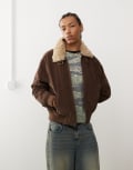 [Reclaimed Vintage] Reclaimed Vintage cord aviator bomber jacket-Multi XL multi
