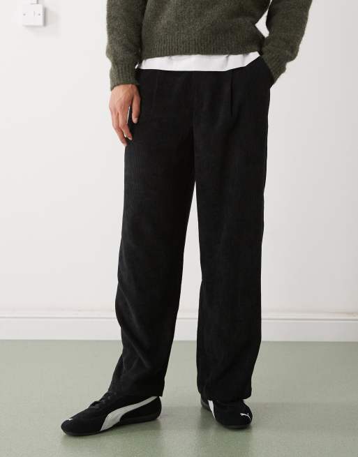 Reclaimed Vintage cord baggy pants in black