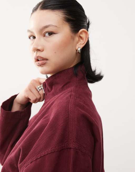Reclaimed Vintage cord bomber jacket in burgundy - part of a set, 3 of 4