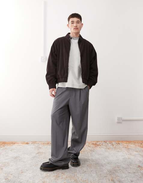 Reclaimed Vintage cord boxy bomber jacket in brown - view 1