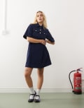 [Reclaimed Vintage] Reclaimed Vintage cord mini dress in blue 4 Blue