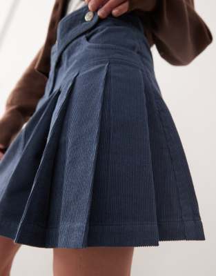 Reclaimed Vintage Cord Mini Skirt In Navy