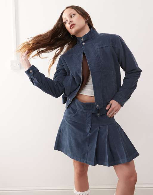 Reclaimed Vintage cord mini skirt in navy - part of a set , 5 of 5