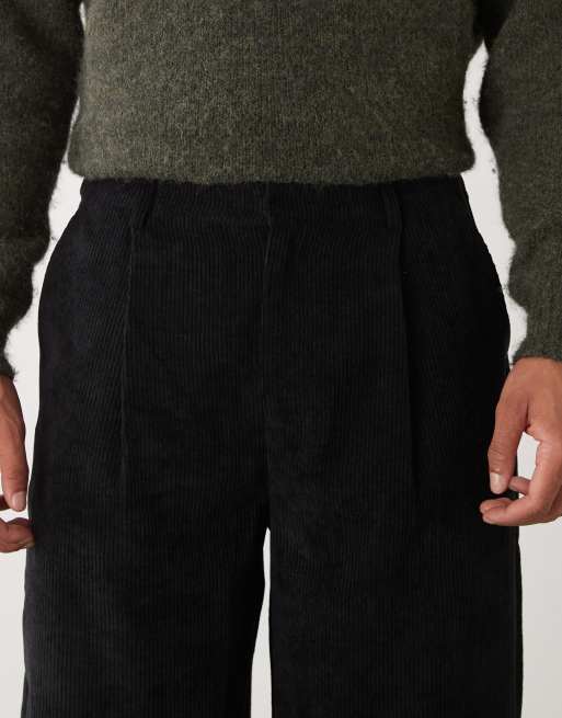 Reclaimed Vintage corduroy baggy pants in black, 4 of 5