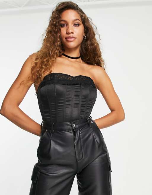 Tailoring Black Corset Top