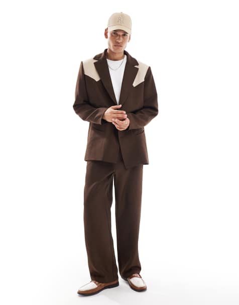 Reclaimed Vintage - Costume style western effet patchwork - Marron - view 1