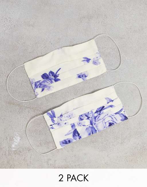 Reclaimed Vintage couture face covering 2 pack in bloom print - part of a set