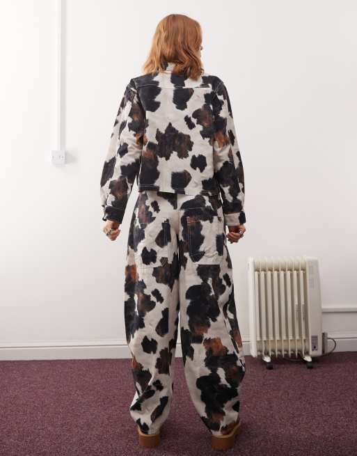 Reclaimed Vintage cow print barrel pants - part of a set, 4 of 5
