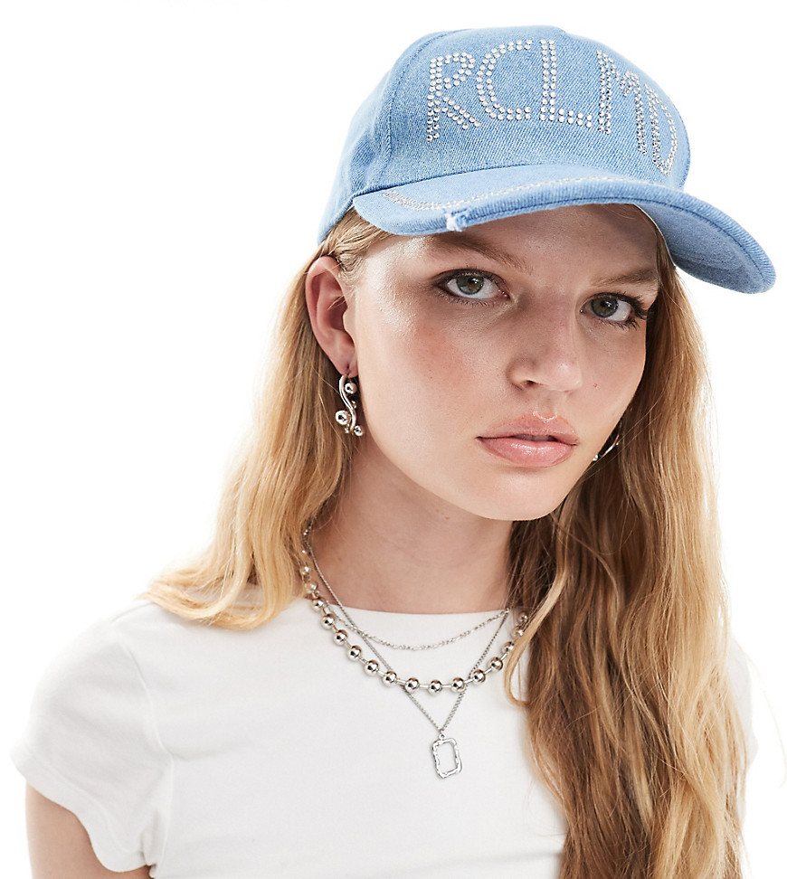 Reclaimed Vintage Cowgirl Denim Cap With Hotfix-blue