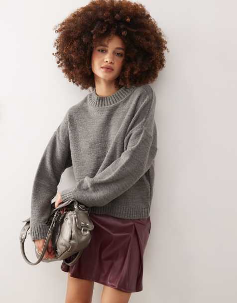 Reclaimed Vintage crew neck jumper in grey - view 1