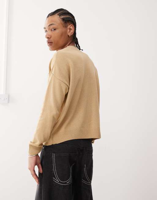 ワンピース deim 77Circa patchwork fisherman sweater Reclaimed Vintage crew neck knit sweater with fisherman