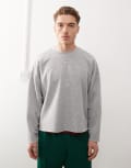 [Reclaimed Vintage] Reclaimed Vintage cropped boxy loopback sweatshirt in grey marl L GREY
