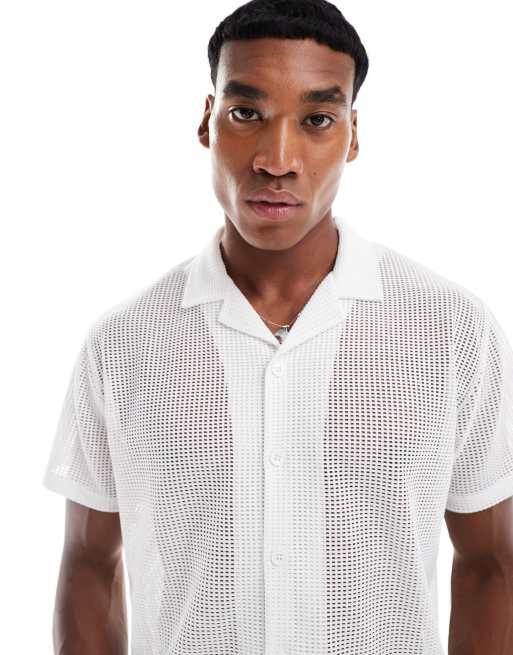 Reclaimed Vintage cropped boxy shirt in crochet, 3 of 4