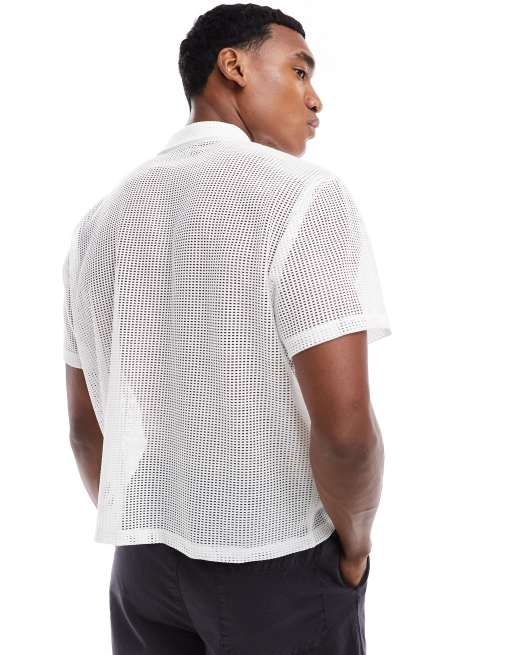Reclaimed Vintage cropped boxy shirt in crochet, 4 of 4