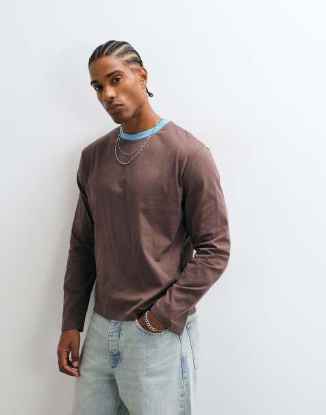 Reclaimed Vintage cropped boxy t-shirt in chocolate brown - view 1