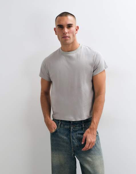 Reclaimed Vintage cropped Boxy-T-Shirt in Grau - view 1