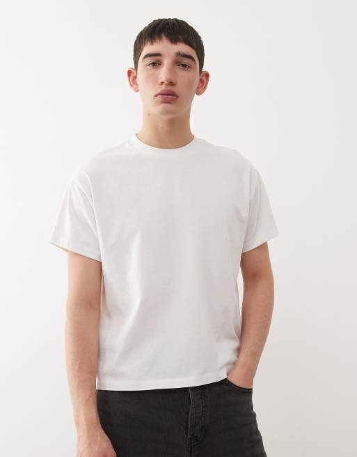 Reclaimed Vintage cropped boxy t-shirt in white