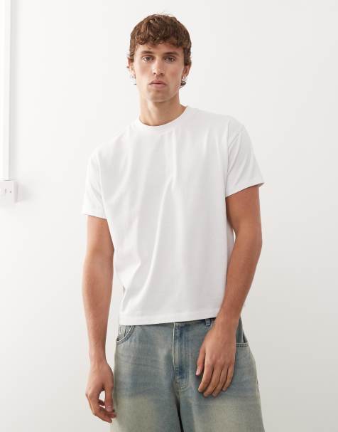 Reclaimed Vintage - Cropped boxy T-shirt in wit - view 1