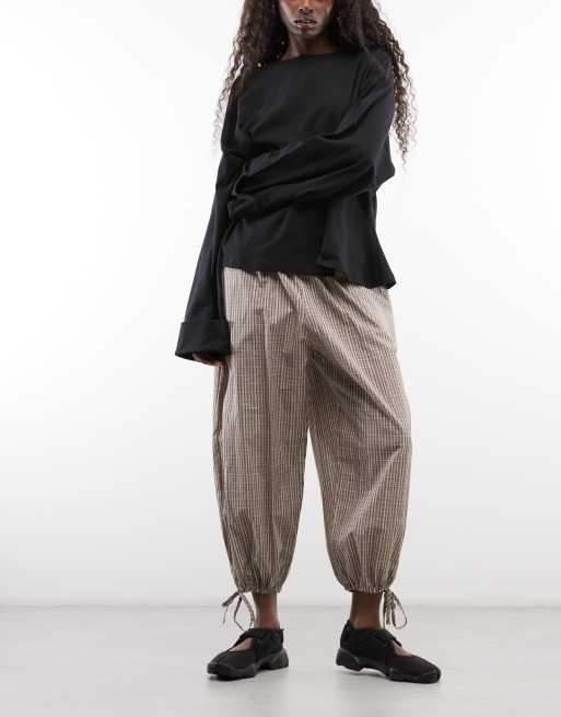 Reclaimed Vintage cropped check balloon pants