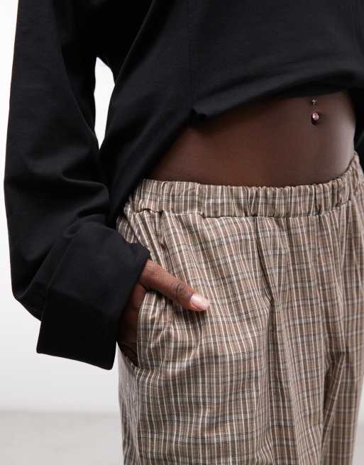 Reclaimed vintage cropped check balloon trousers, 3 of 5
