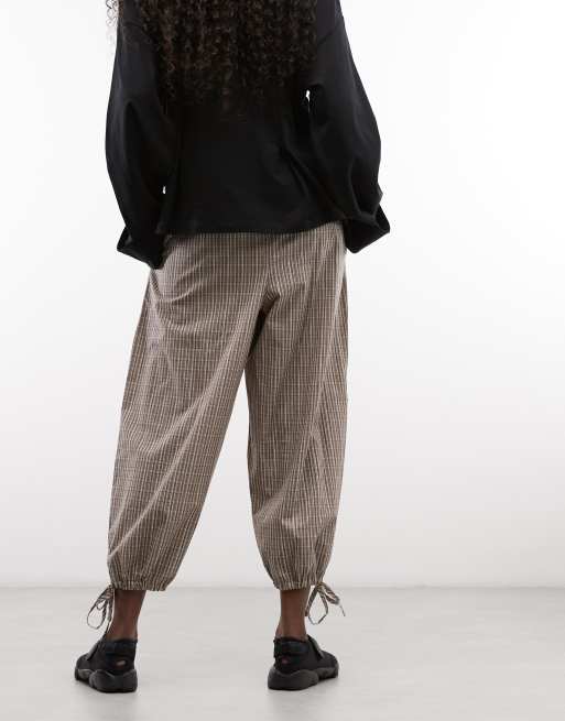 Reclaimed vintage cropped check balloon trousers, 5 of 5