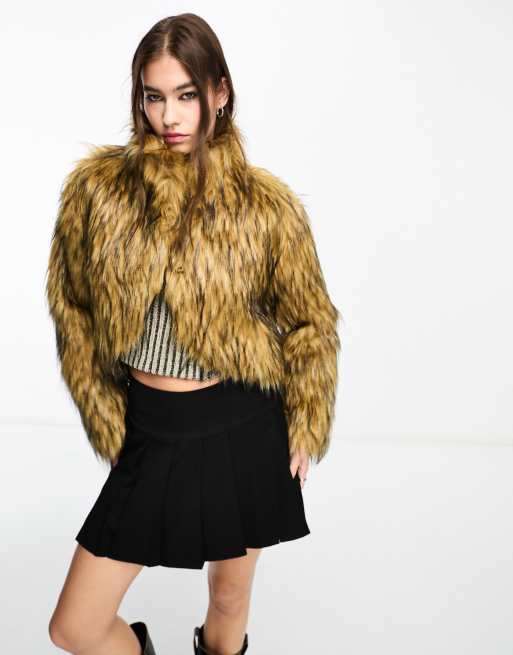 Reclaimed Vintage cropped faux fur jacket