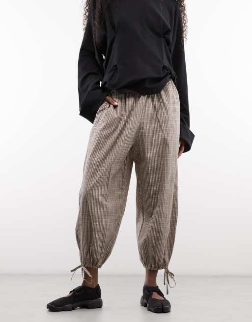 Reclaimed Vintage Cropped Karohose mit Ballonschnitt, 2 von 5