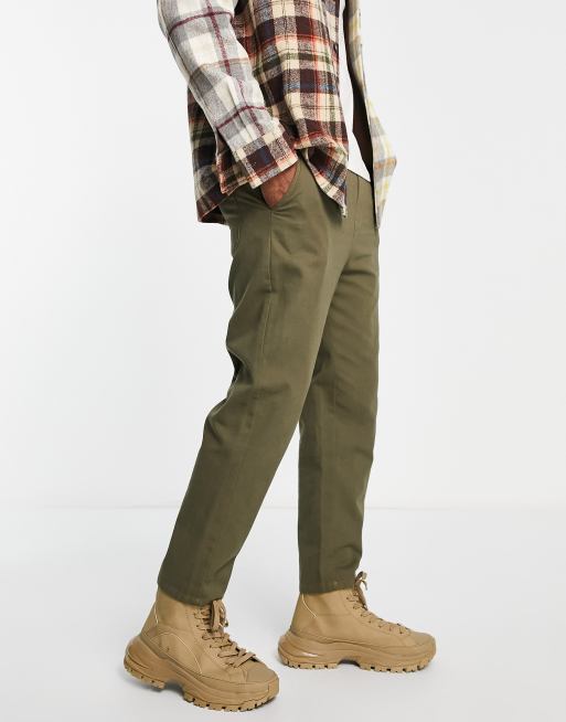 Reclaimed Vintage cropped relax pants in khaki