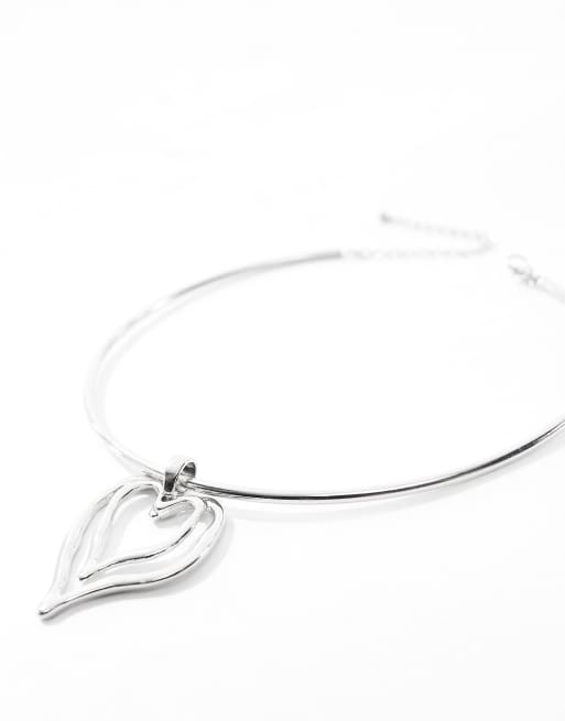 Silver cuff choker necklace online
