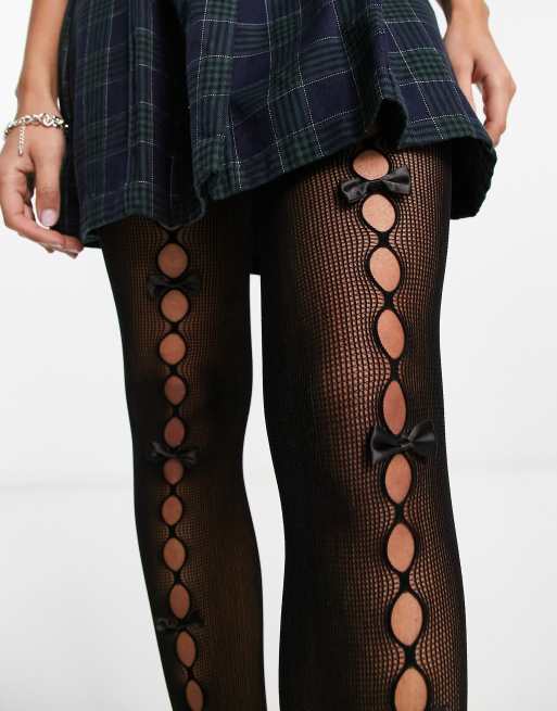 Bow Cut Out Sheer Tights