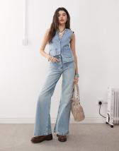 ASOS DESIGN interlock cardigan in buttermilk