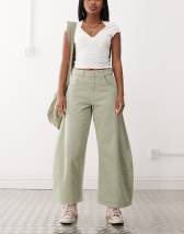 Reclaimed Vintage denim barrel jeans in pistachio green