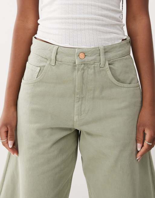 Reclaimed Vintage denim barrel jeans in pistachio green, 5 of 5