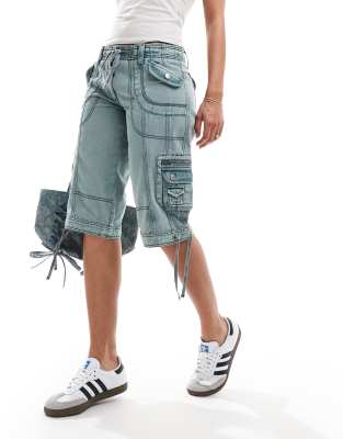 Reclaimed Vintage Reclaimed Vintage denim jort in blue wash