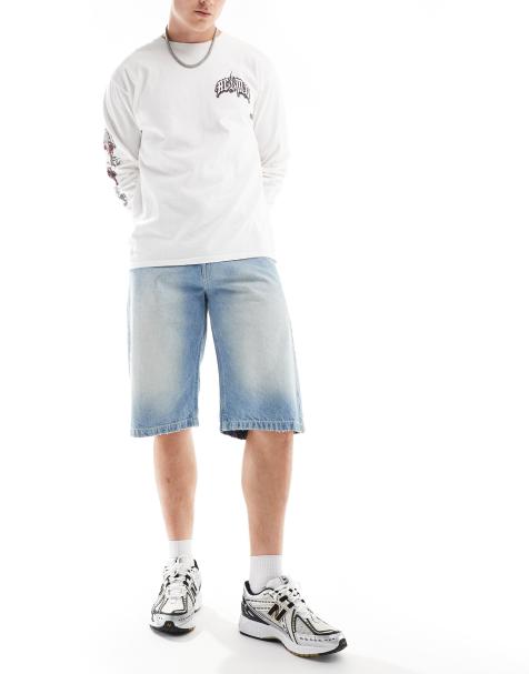 Reclaimed Vintage - Denim jort in gebleekte wassing - view 1