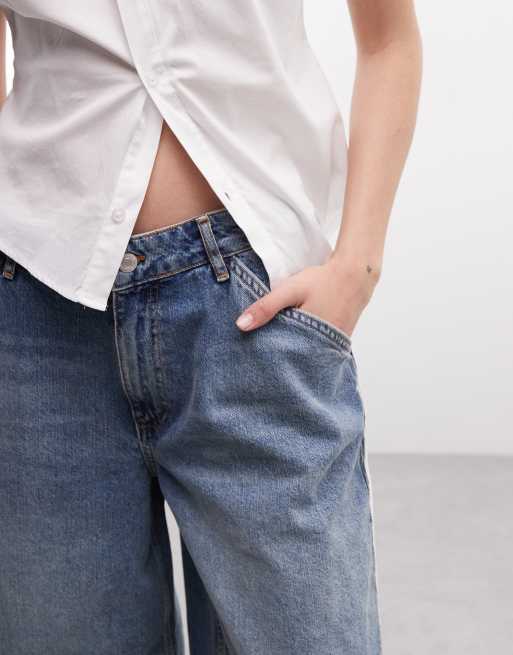 Reclaimed Vintage Denim-Jort mit Spitzendetail, 3 von 5