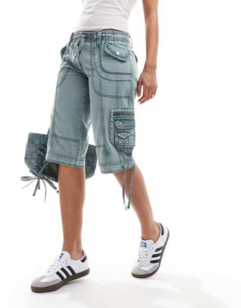 Reclaimed Vintage - Denim jorts in blauw met wassing - view 1