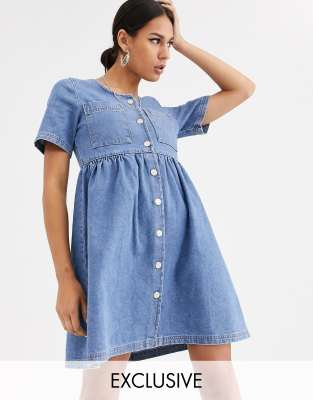 asos denim smock dress