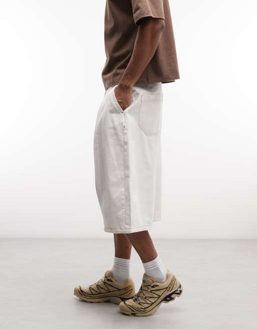 Reclaimed Vintage denim optic white oversized balloon jort, 3 of 5