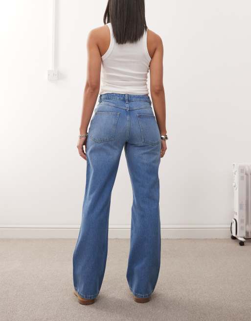 Reclaimed Vintage denim relaxed bootcut flare jean in midwash blue - LBLUE, 2 of 5